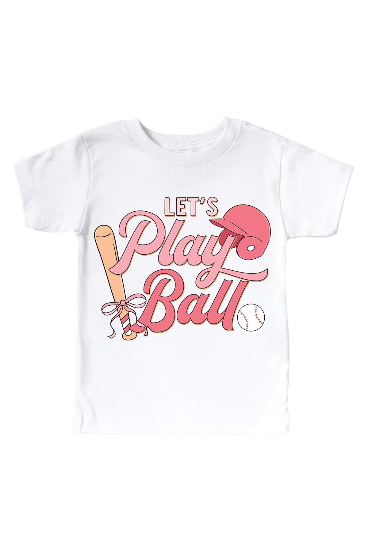 Let's Play Ball Pink Graphic Bodysuit & Kids Tee | White