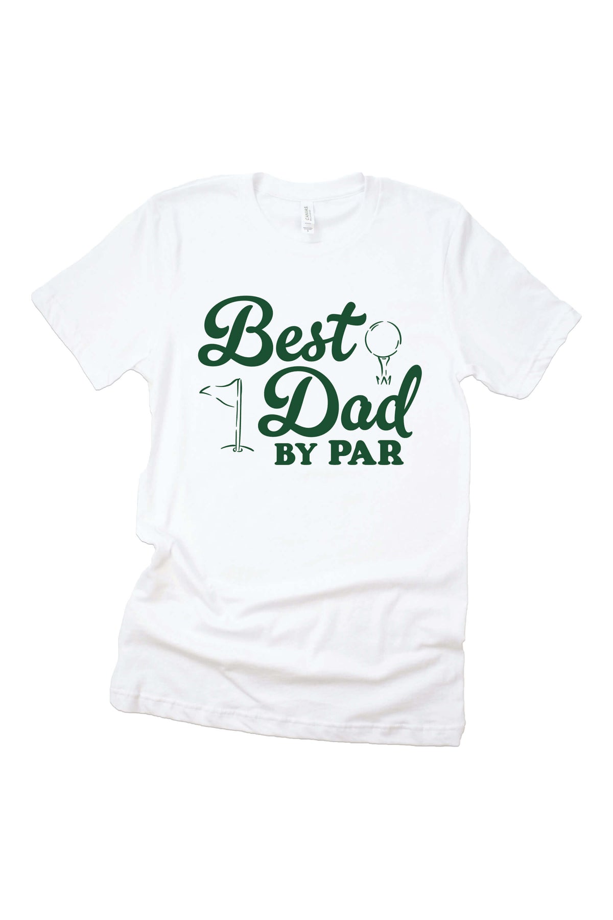 Best Dad By Par Adult Graphic Tee | White