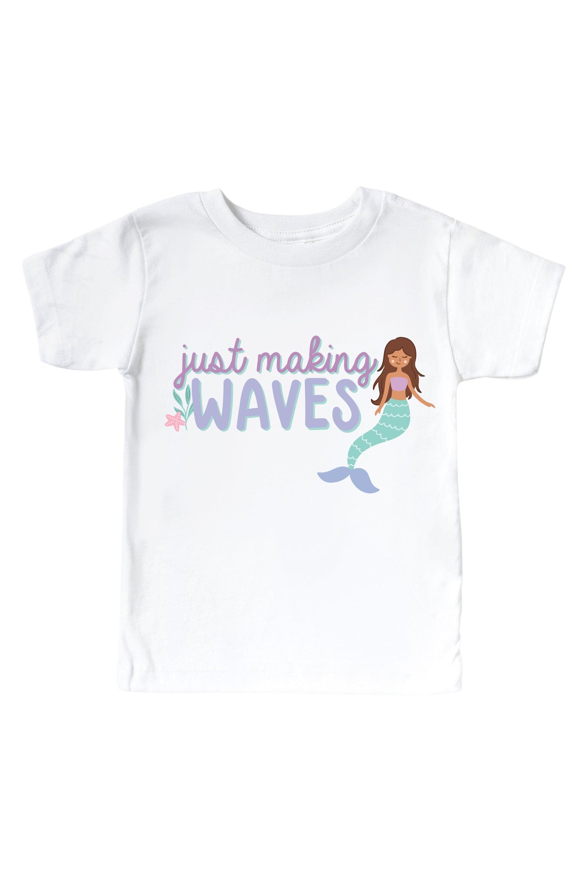 Just Making Waves Graphic Bodysuit & Kids Tee | White