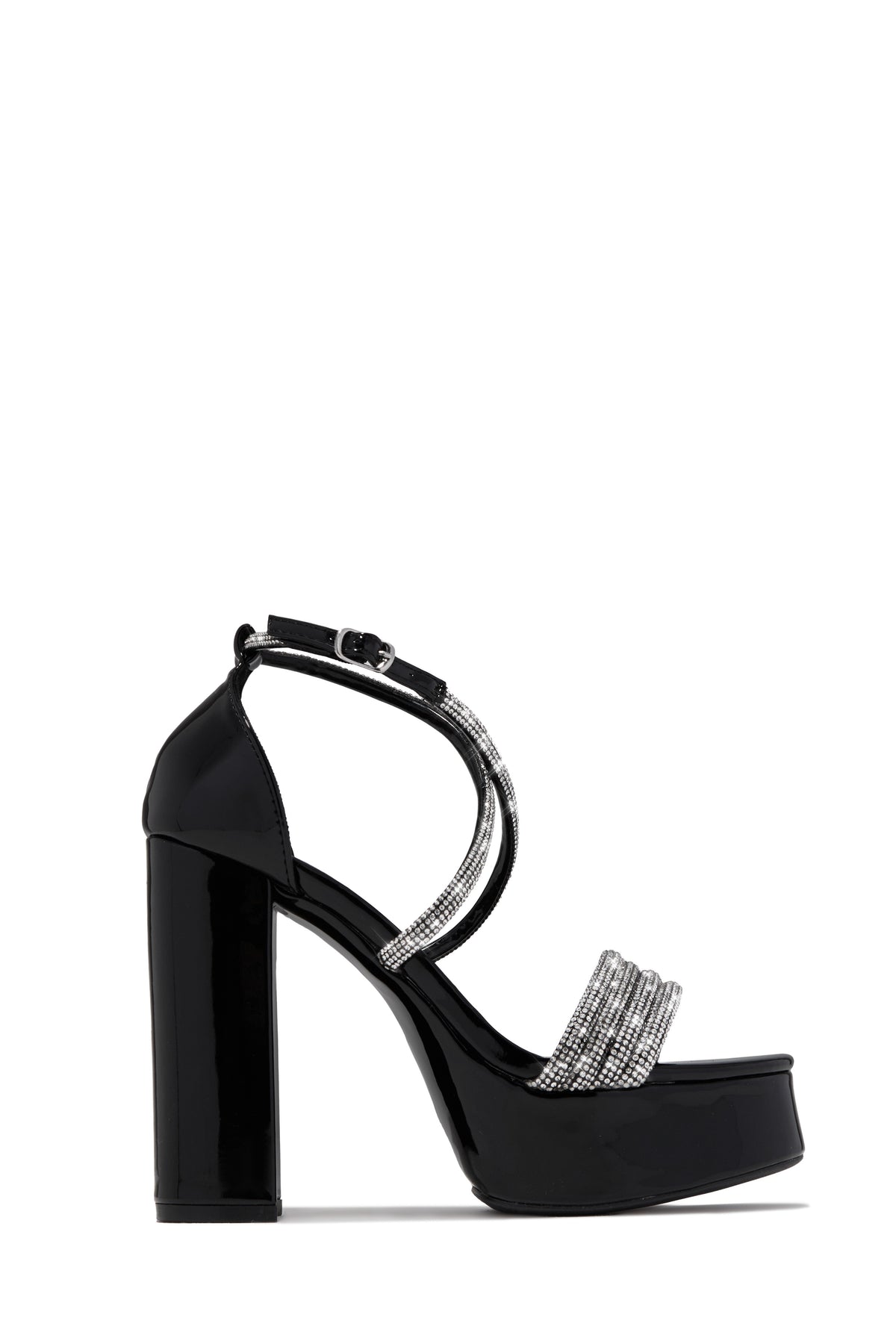 Special Nights Embellished Platform Block Heels - Black