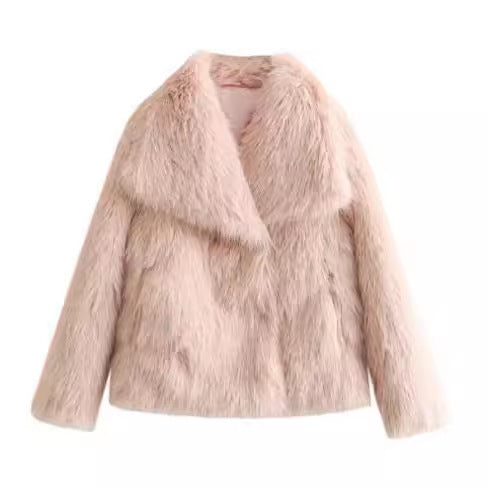Women's Fluffy Plush Lapel Coat