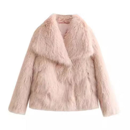 Women's Fluffy Plush Lapel Coat