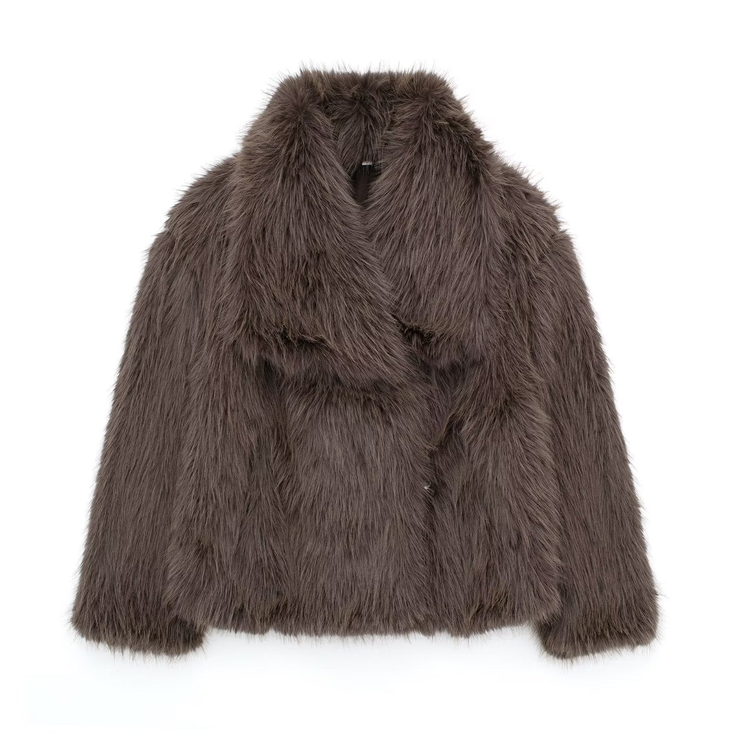 Women's Fluffy Plush Lapel Coat