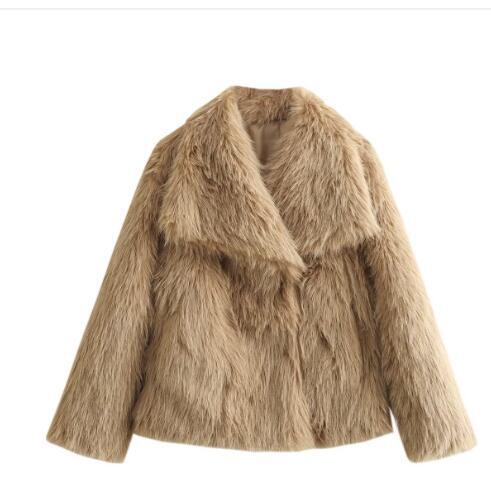 Women's Fluffy Plush Lapel Coat