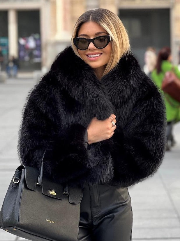 Women's Fluffy Plush Lapel Coat