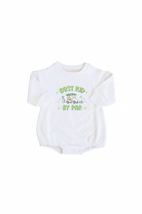 Best Kid By Par Graphic Sweatshirt Bubble Romper | White