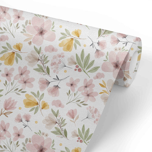 Maeve's Mauve & Mustard Floral Removable Wallpaper