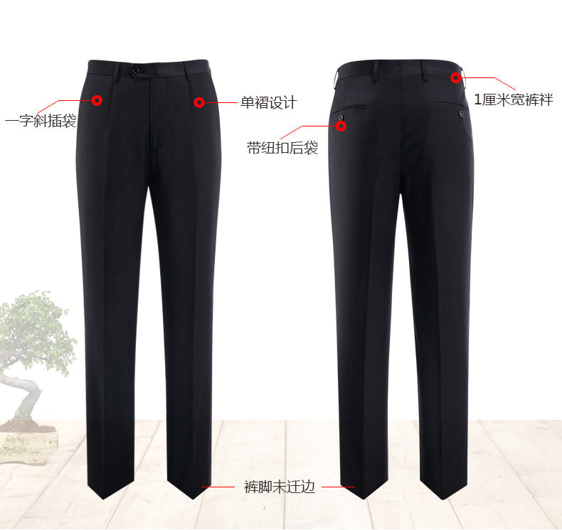 Classic Men Business Chinese Mountain Suit Suit Set 2-Piece High Quality Wedding Party Dress Set Black Navy Wine Red Suit+pant