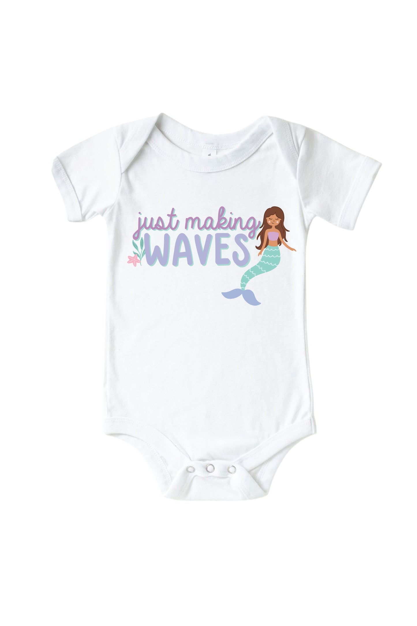 Just Making Waves Graphic Bodysuit & Kids Tee | White