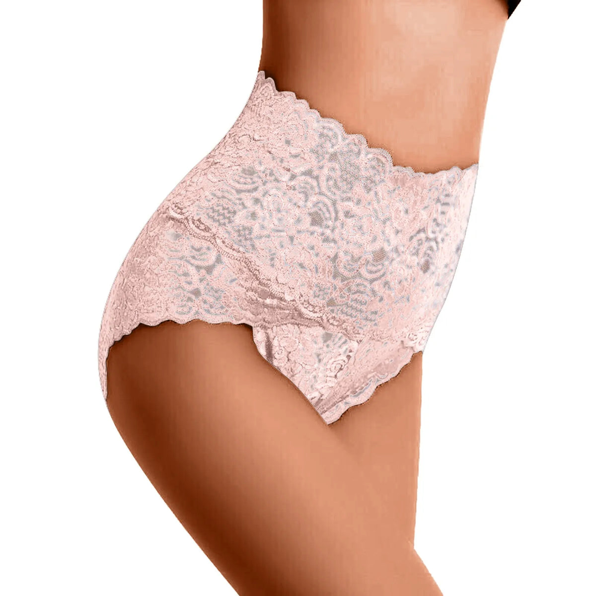 Sexy High Waist Underwear Women's Thin Hollow Lace Ladies Panties Solid Cotton Crotch Large Size High Waist Panties For Women