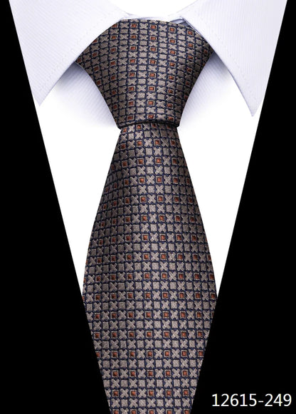 Hot Sale Brand New Style Tie Blue Golden Stripe Suit Accessories Necktie Men Gravata Fit Wedding Holiday Present