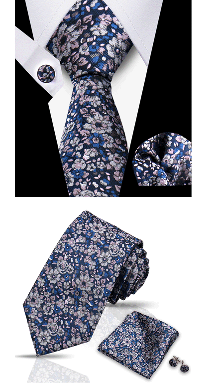 Tie For Men Classic Plaid Handkerchiefs Red Necktie Cufflinks For Men Blouse Business Wedding Accessories Women Collar Man Gift