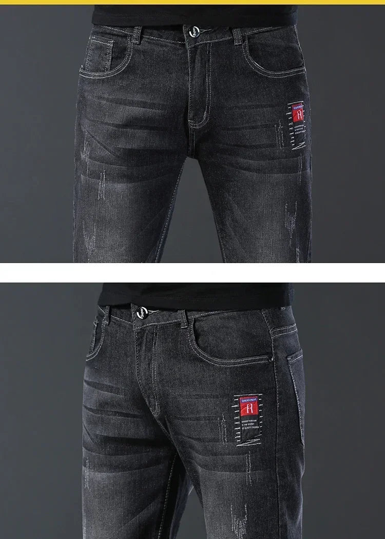 2024 New Men Spring and Autumn Korean Version Comfort Men Stretch Youth Slim Fashion  Skinny Jeans Pants Designer Clothes