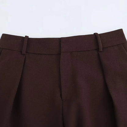 KONDALA Chic Casual Solid Women Suit Pockets Button Blazer Straight Loose Pants Zipper Skirt New Fashion 2025 Autumn Winter Sets