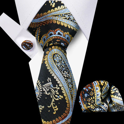 Tie For Men Classic Plaid Handkerchiefs Red Necktie Cufflinks For Men Blouse Business Wedding Accessories Women Collar Man Gift