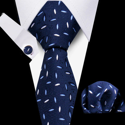 Tie For Men Classic Plaid Handkerchiefs Red Necktie Cufflinks For Men Blouse Business Wedding Accessories Women Collar Man Gift