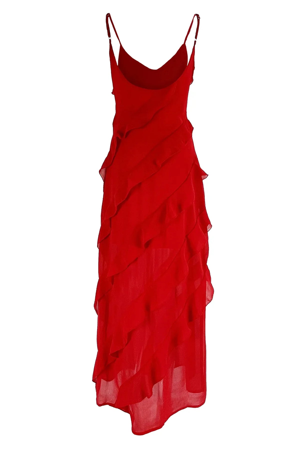 New 2026 Women's Ruffles Chiffon Maxi Dress Backlesss Split Sexy Porm Dress Red Long Summer Wedding Party Dress Elegant Vestidos