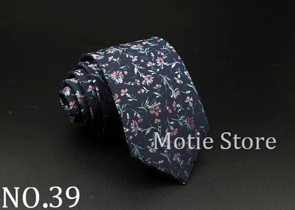 New Style Fashion Jacquard Floral Paisley Necktie Polyester Male Narrow Red Blue Tie Suit Shirt Gift For Men Accessory Gravatas
