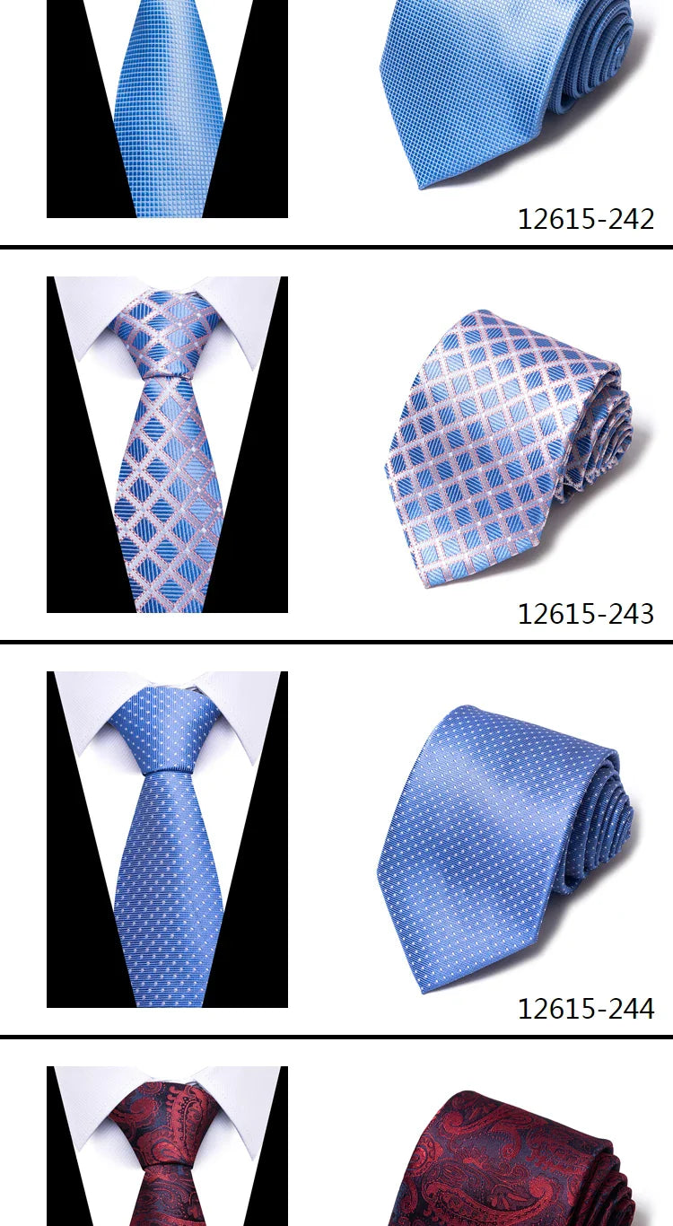 Hot Sale Brand New Style Tie Blue Golden Stripe Suit Accessories Necktie Men Gravata Fit Wedding Holiday Present