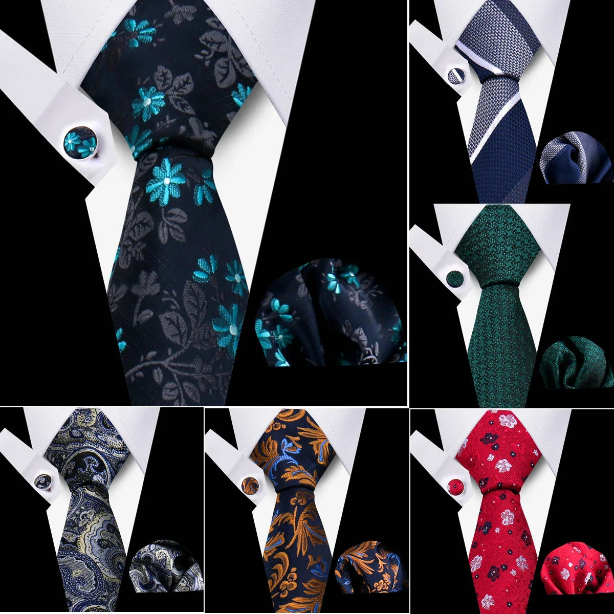 Tie For Men Classic Plaid Handkerchiefs Red Necktie Cufflinks For Men Blouse Business Wedding Accessories Women Collar Man Gift