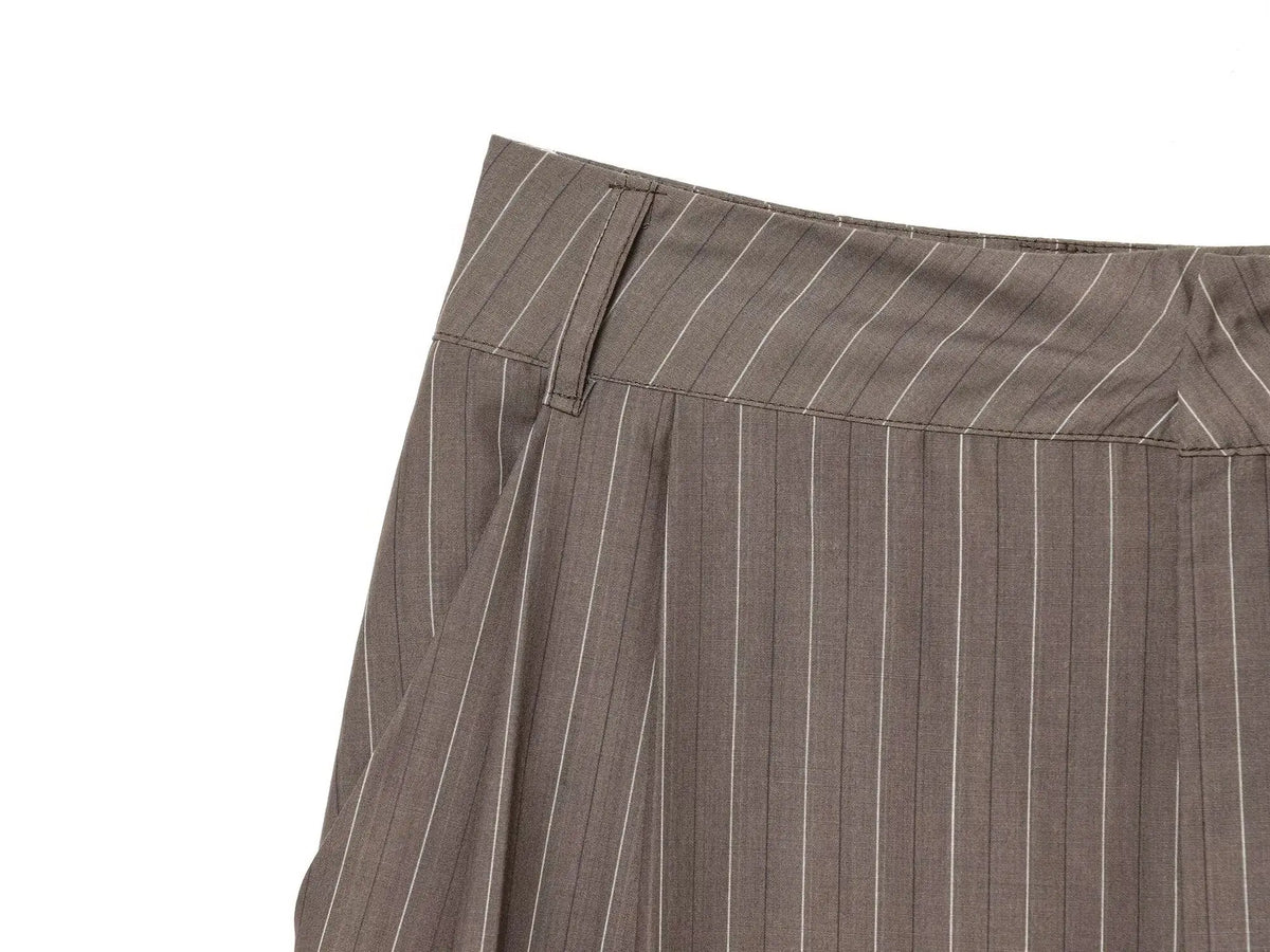 Office Lady Chic Brown Suits V Neck Striped Loose Blazer High Waist Wide Leg Pants Fashion Casual Women Suits Костюм Офисный