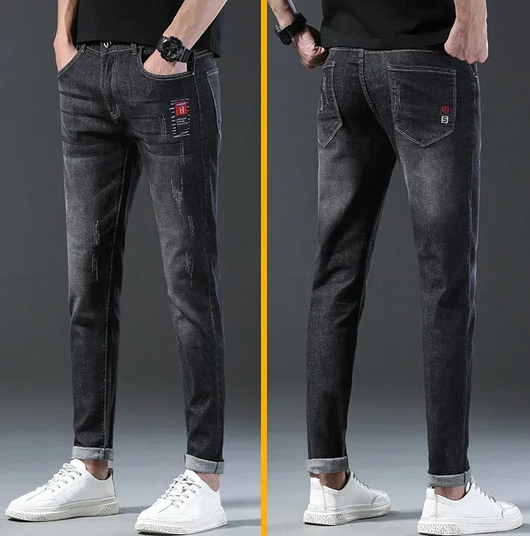 2024 New Men Spring and Autumn Korean Version Comfort Men Stretch Youth Slim Fashion  Skinny Jeans Pants Designer Clothes