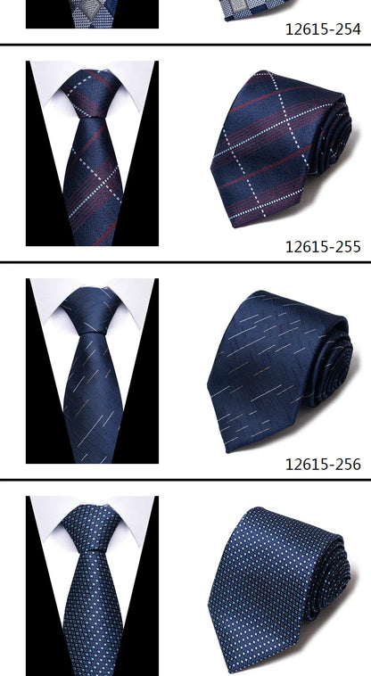 Hot Sale Brand New Style Tie Blue Golden Stripe Suit Accessories Necktie Men Gravata Fit Wedding Holiday Present