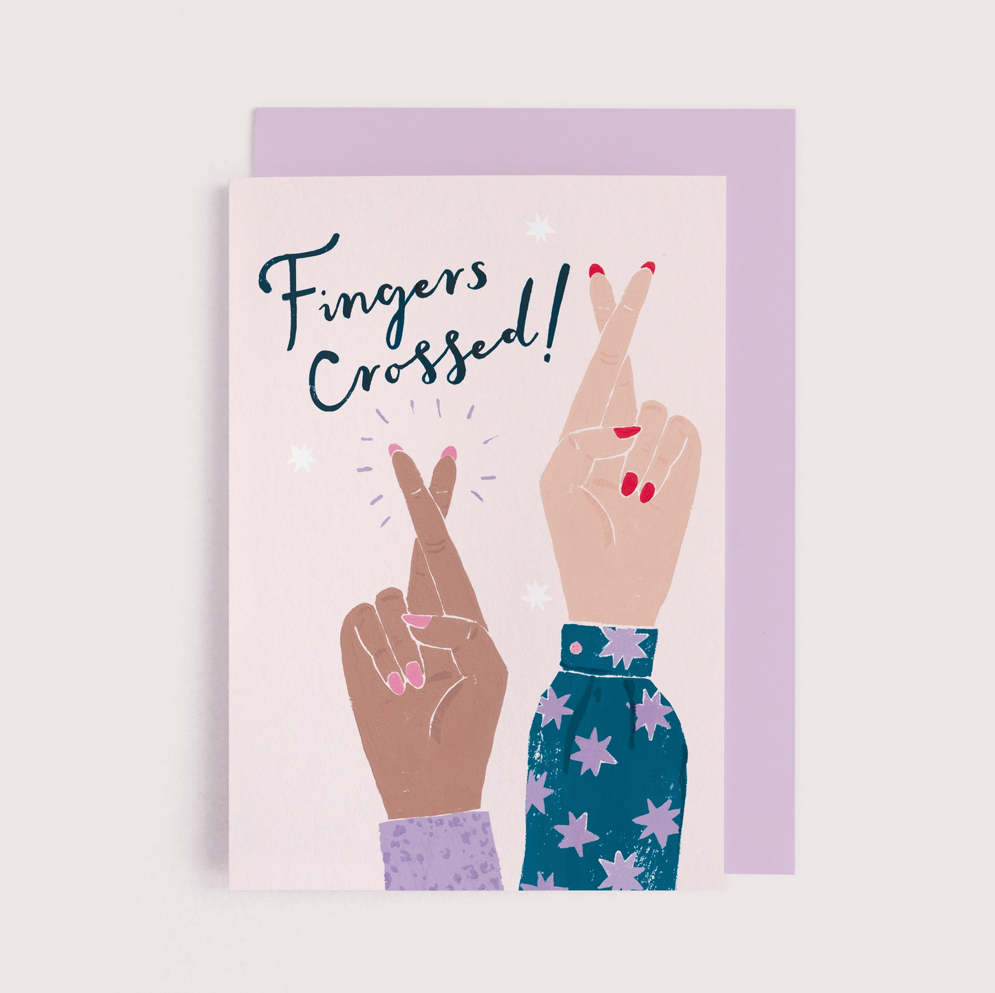 fingers crossed greeting card