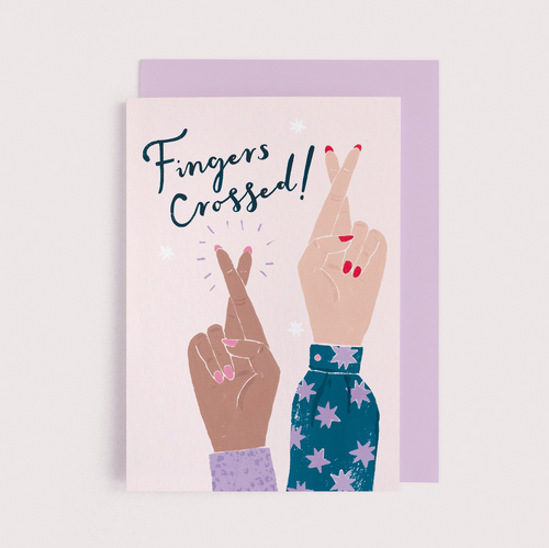fingers crossed greeting card