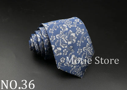 New Style Fashion Jacquard Floral Paisley Necktie Polyester Male Narrow Red Blue Tie Suit Shirt Gift For Men Accessory Gravatas