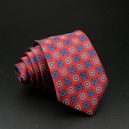 New Style Fashion Jacquard Floral Paisley Necktie Polyester Male Narrow Red Blue Tie Suit Shirt Gift For Men Accessory Gravatas