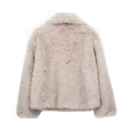 Women's Fluffy Plush Lapel Coat