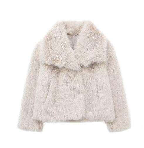 Women's Fluffy Plush Lapel Coat