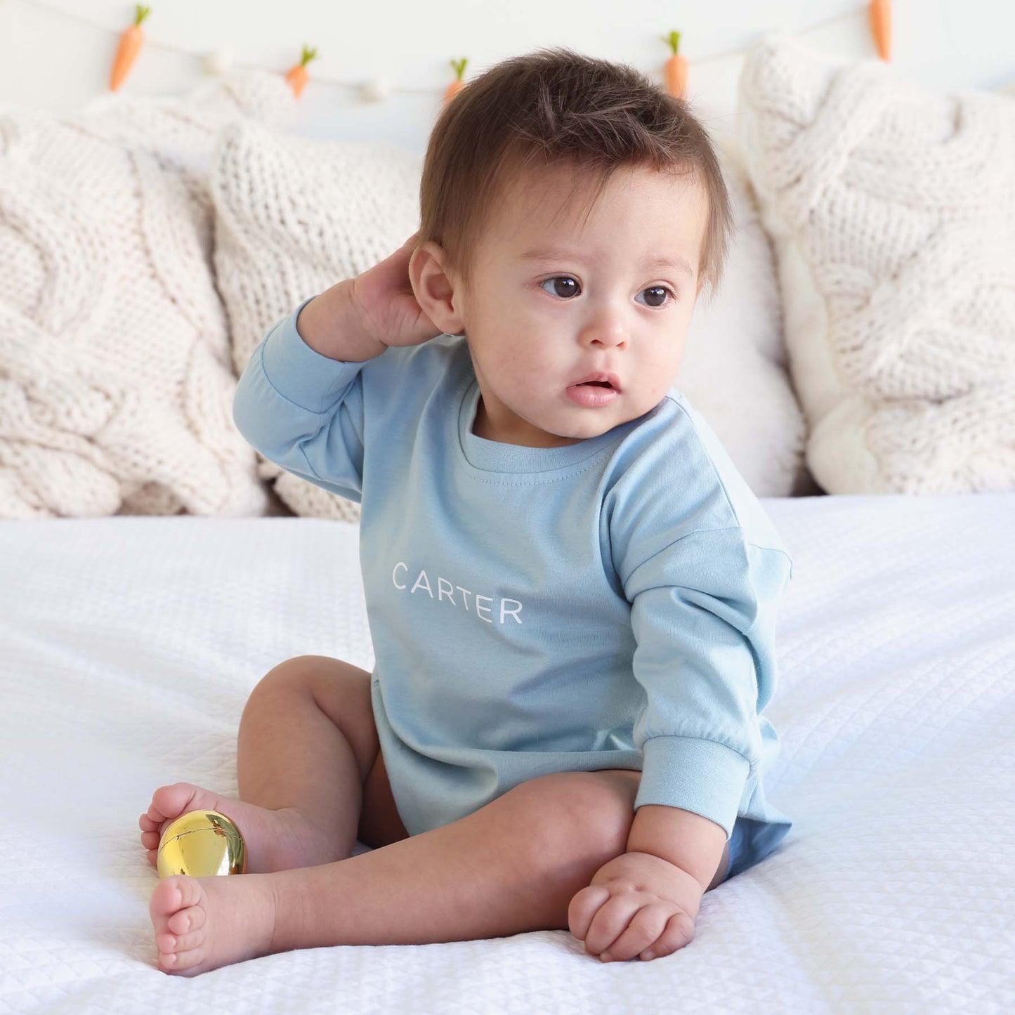 Personalized Long Sleeve Bubble Romper | Spring